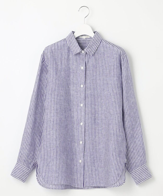 23区 S 【Oggi8月号掲載/洗える】LIBECO ベーシック シャツ ブルーストライプ