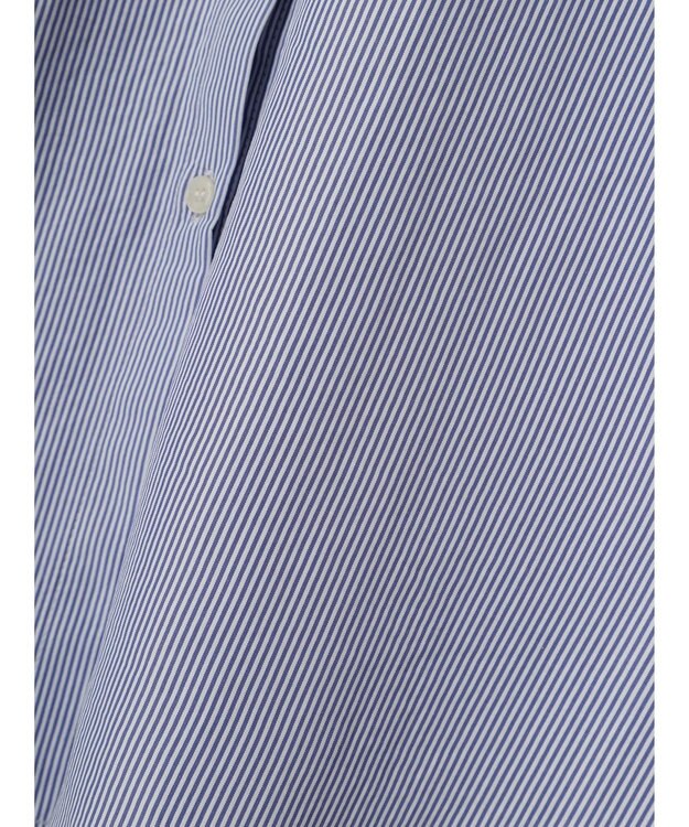 Green Parks レイヤードアソート柄シャツチュニック Stripe Blue