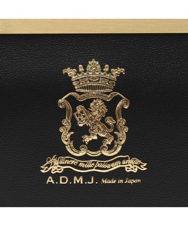 A.D.M.J. 【牛革】セブンティリリィ/ガマグチウォレット ブラック