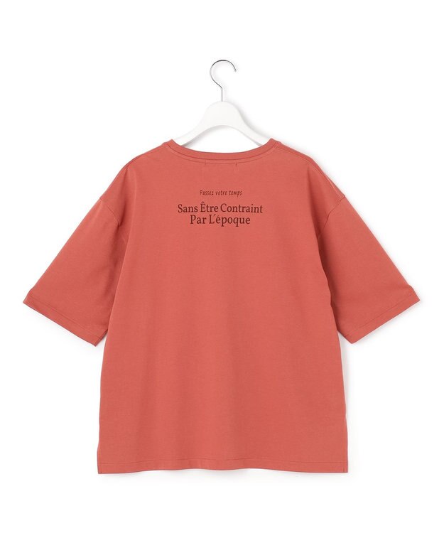 23区 【先行予約】ドロップショルダー メッセージ ロゴTシャツ オールドローズ系