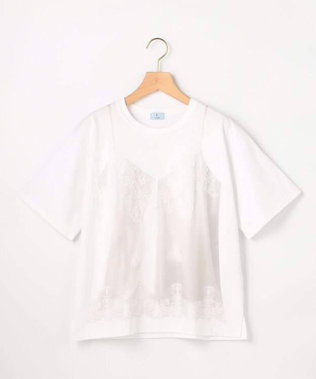 組曲 S 【先行予約・WEB限定】トロンプルイユ レースキャミソール Ｔシャツ ホワイト系