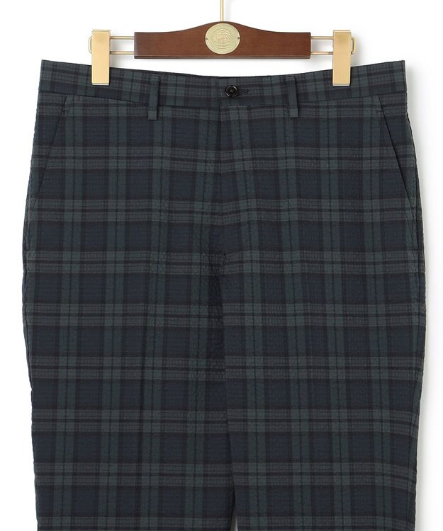 J.PRESS MEN クールマックスサッカー ステムテーパードパンツ ネイビー系3