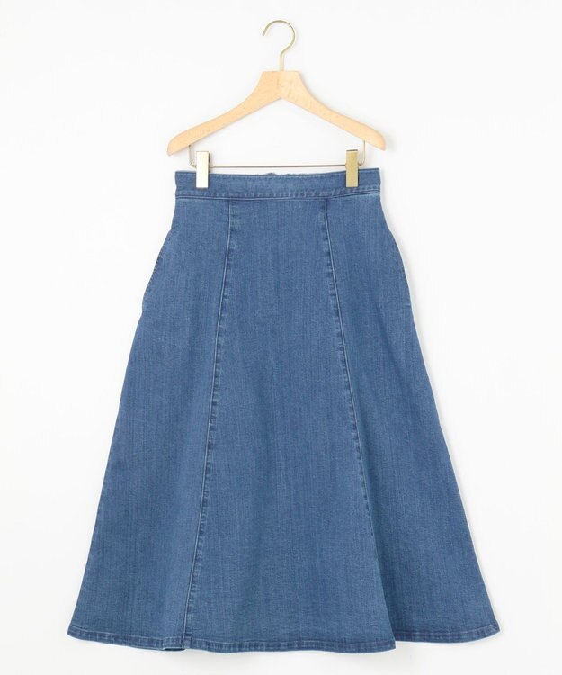 組曲 ライトデニム フレアスカート ライトインディゴ系