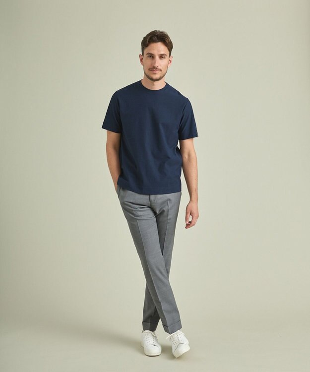 GOTAIRIKU ロングセラー【洗える/折り目加工/シワになりにくい/ウエストアジャスター】ウォッシャブル サマーウール100％パンツ_定番色(ノータック)23/24年モデル ライトグレー系