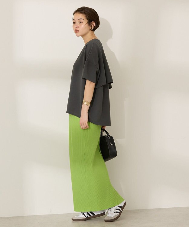 AMERICAN HOLIC バックフリル半袖プルオーバー Charcoal Gray