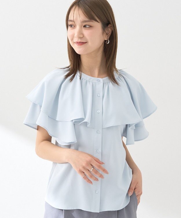 earth music&ecology ケープブラウス Sax