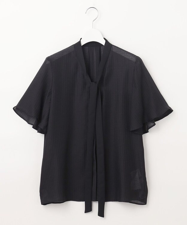 自由区 【洗える・XSサイズあり】シアードビー ブラウス ネイビー系