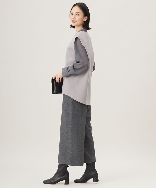 自由区 S 【セットアップ対応・洗える】ウールミラノニット ベスト チャコール