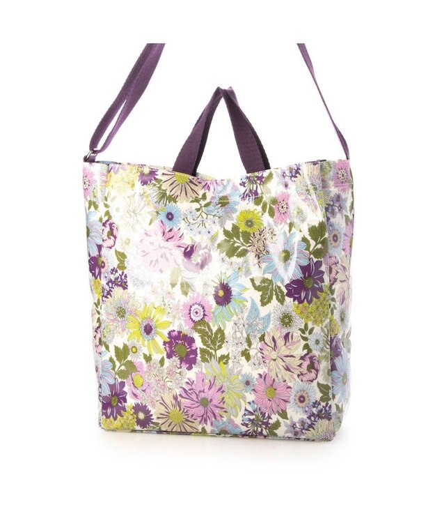 UNBILLION カシュカシュ cachecache / PVC加工プリント2wayトートバッグ ラベンダー