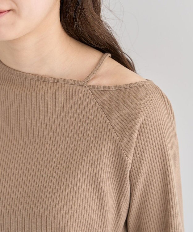 Green Parks ５分袖テレコリブプルオーバー Brown