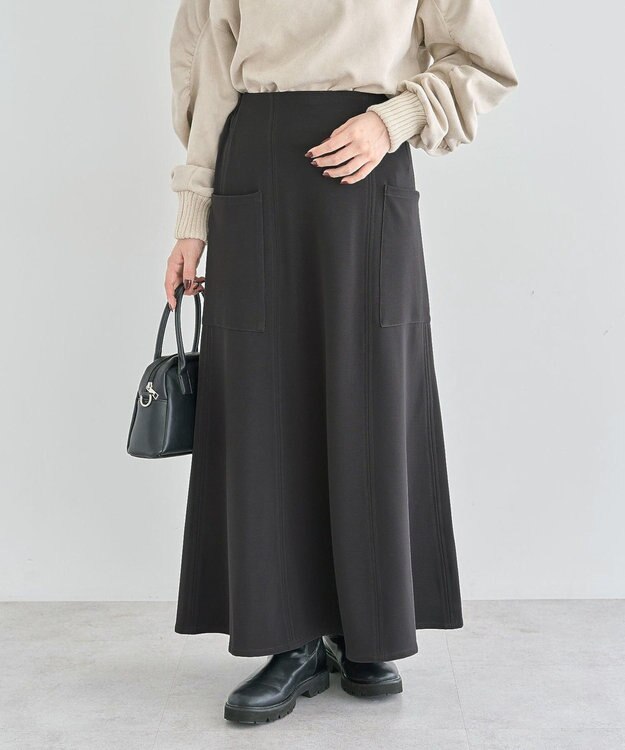 Green Parks ・ＥＬＥＮＣＡＲＥ　ＤＵＥ　サイドポケットフレアスカー Charcoal Gray