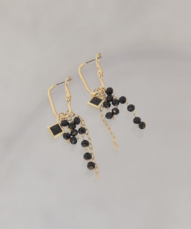 AMERICAN HOLIC チェーン ビーズピアス Black