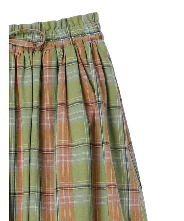 CRAFT STANDARD BOUTIQUE チェックギャザーロングスカート Light Green