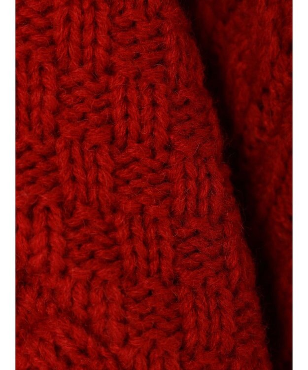 AMERICAN HOLIC パッチワークケーブルニットチュニック Red