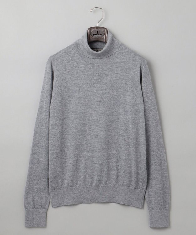 GOTAIRIKU 新色追加【洗える/チクチクしにくい/ピリングしにくい】イタリア糸 ハイゲージ タートルネックニット_WOOL100％ ライトグレー系