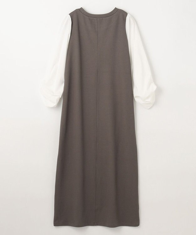 ANY コンビネーションワンピース モカ×オフ