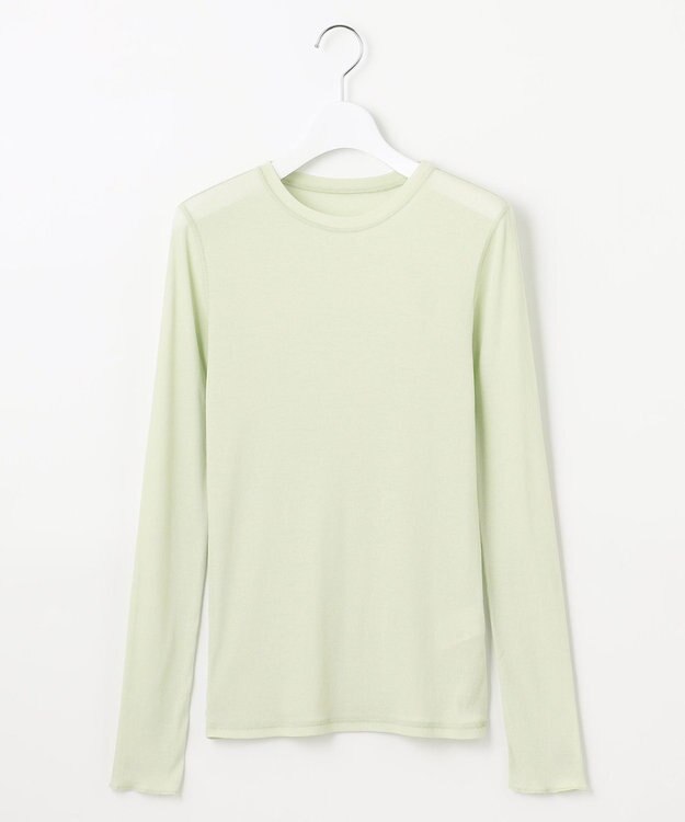 23区 【SLOW/一部店舗限定】シアーリブロンTEE クルーネック カットソー スモーキーグリーン系