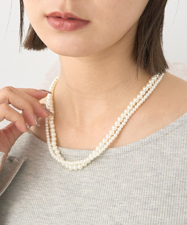 earth music&ecology ２ＷＡＹマンテルパールネックレス Gold