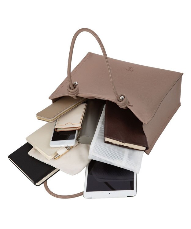 ACE BAGS & LUGGAGE 【2点セット】 JEWELNA BY Jewelna Rose ノットハンドルトート 16372 ジュエルナローズ ライトベージュ