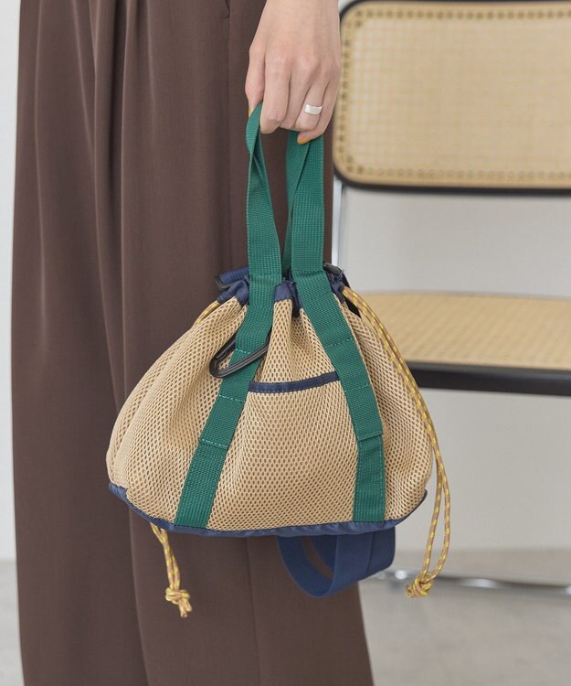 AMERICAN HOLIC メッシュミニトートバック Beige