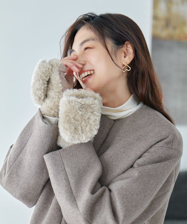 ANY ２ＷＡＹミトンファーグローブ ベージュ