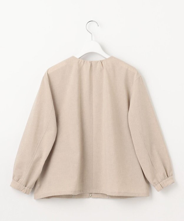 J.PRESS LADIES L 【洗える・接触冷感・防シワ・吸水速乾】BREEZE COOL  ノーカラー ブルゾン ベージュ系