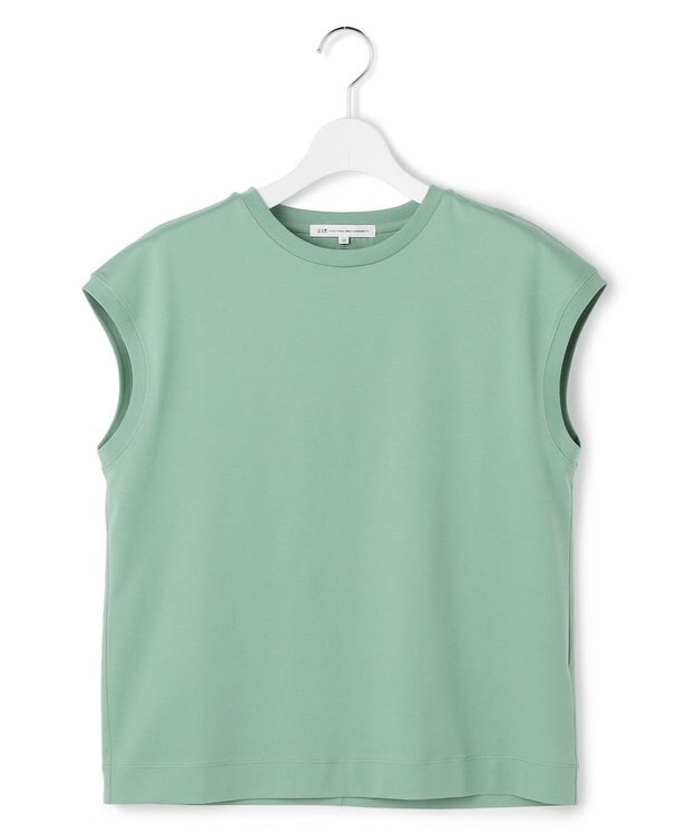 23区 シルキータッチ フレンチスリーブ Tシャツ パイングリーン系
