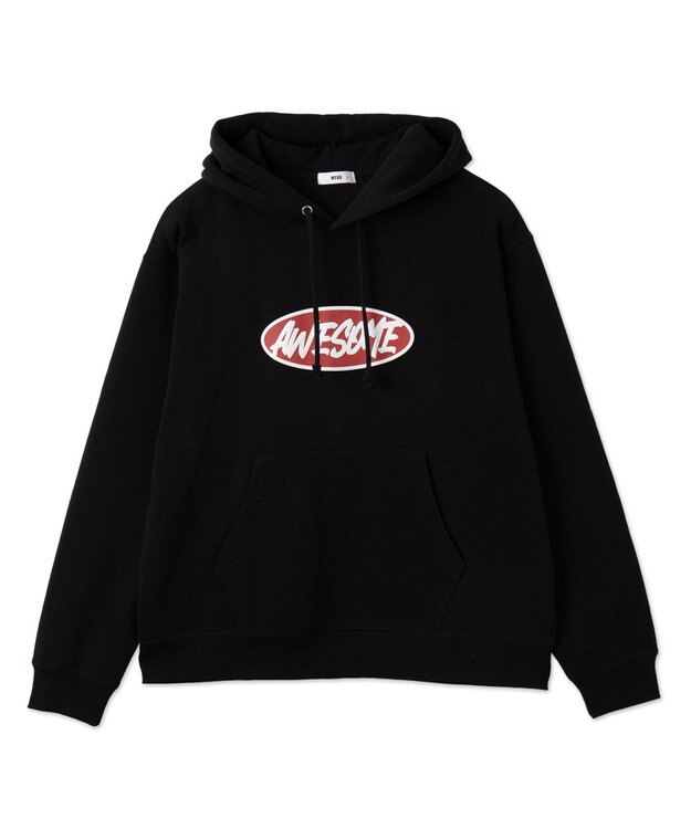 WEGO 【ユニセックス着用ITEM】リラックスフィットオーバルロゴパーカー ブラック