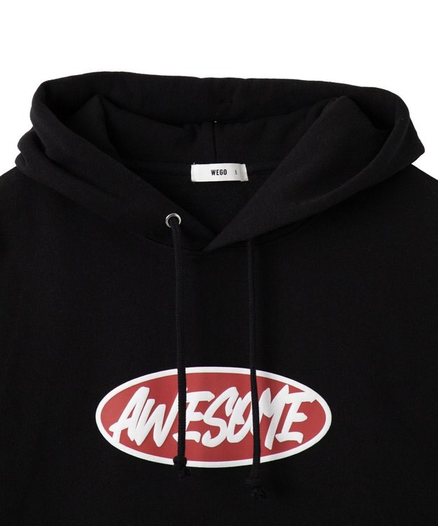 WEGO 【ユニセックス着用ITEM】リラックスフィットオーバルロゴパーカー ブラック
