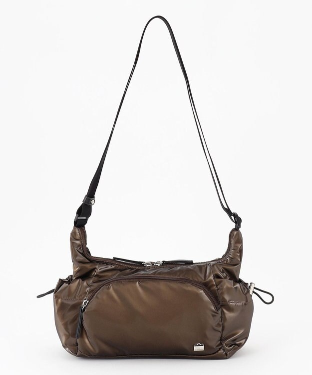 LA BAGAGERIE メタリックドロストポケット　ミニショルダーバッグ チョコ