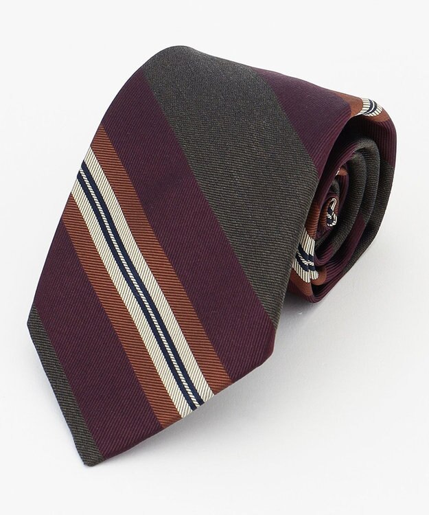 J.PRESS MEN スパンシルク レジメンタル柄ネクタイ オレンジ系2