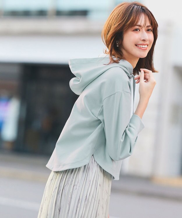 ANY SIS 【2SET】パーカー×マーブルプリントスカート セットアップ ミント系