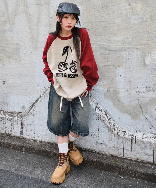 WEGO 【ユニセックス着用ITEM/SMLサイズ展開】ジャガードグラフィックプルオーバー 柄2