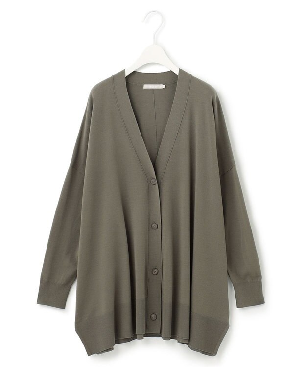 ICB 【洗える・WEB限定カラーあり】 ヴィスコースワイド カーディガン アッシュカーキ系［WEB限定］
