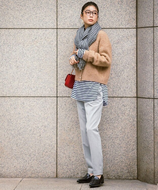 自由区 カシミヤ紡毛ガンクラブチェック ストール モノトーン系