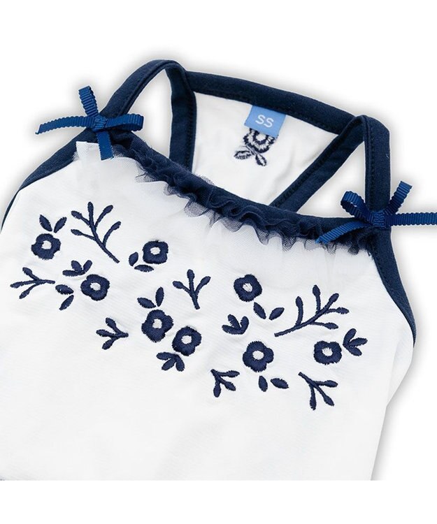 PET PARADISE ペットパラダイス 接触冷感 チュール ワンピース 小型犬 ホワイト×ネイビー