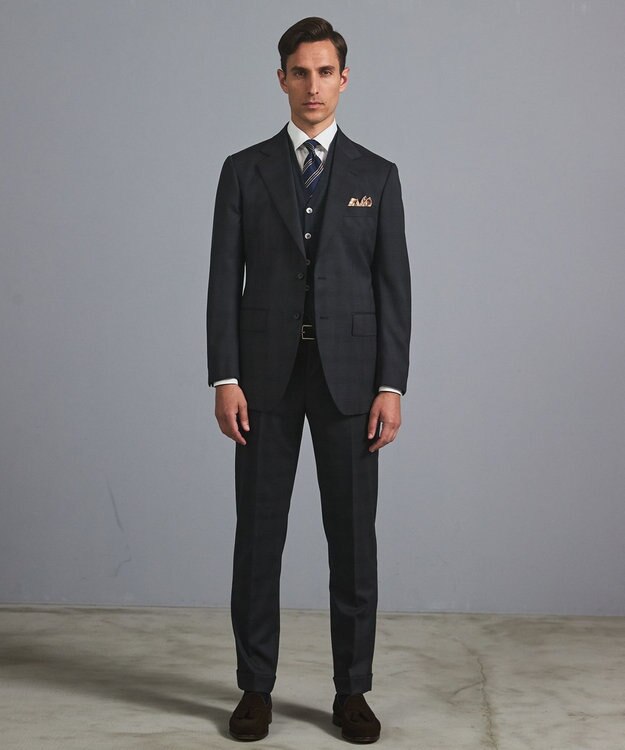 GOTAIRIKU 体温調整に【洗える/チクチクしにくい/ピリングしにくい】イタリア糸 ハイゲージ ベスト_WOOL100% グレー系