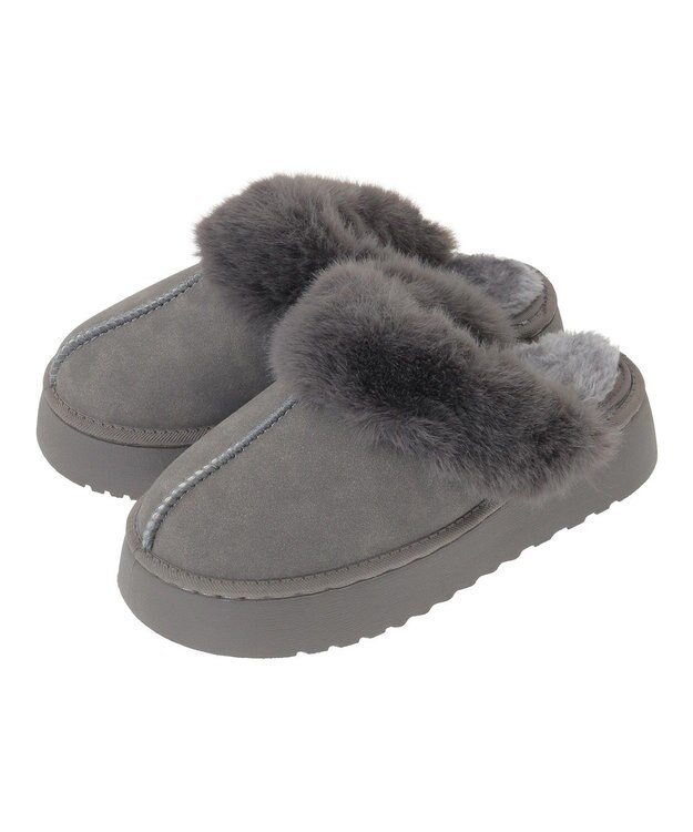 Green Parks ・ｍｉｎｉａ　フェイクムートンサンダル Gray