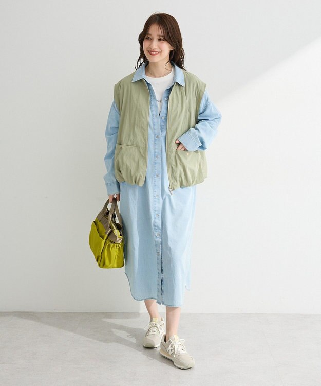 Green Parks シアーデニムシャツワンピース Light Indigo