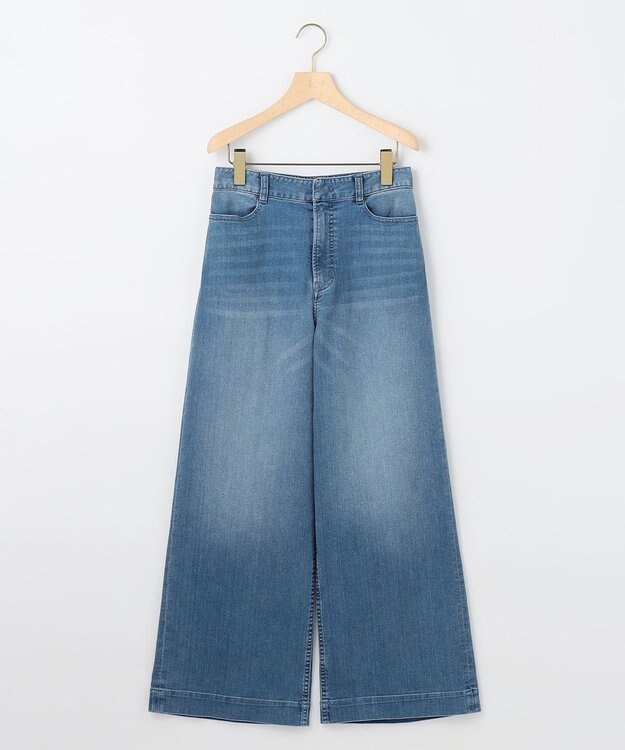 組曲 ワイドストレートデニム パンツ ユーズドブルー系