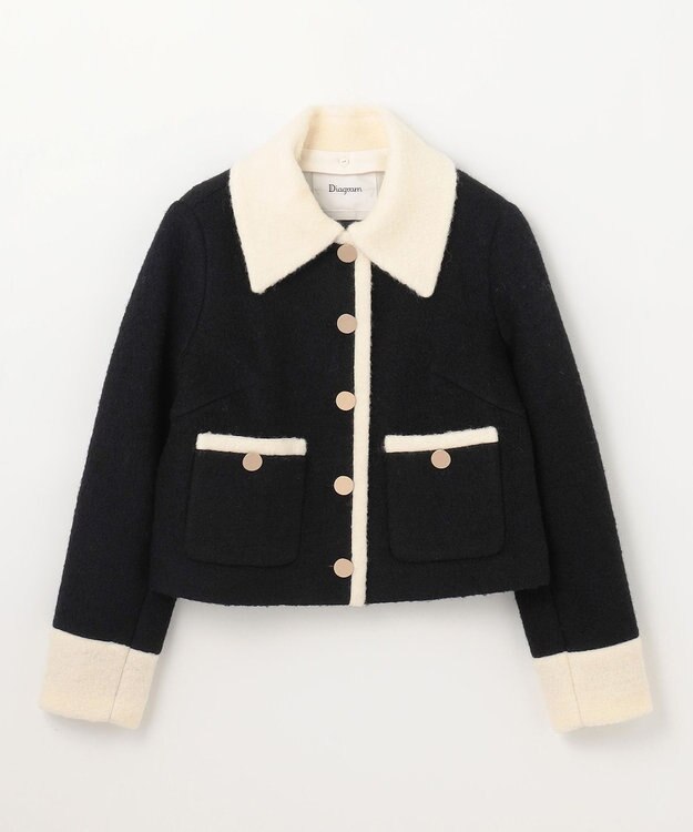 GRACE CONTINENTAL ウールパイルジャケット ブラック