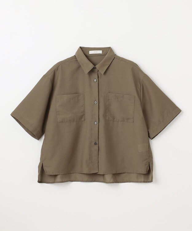ANY シアーテックリネンシャツ カーキ