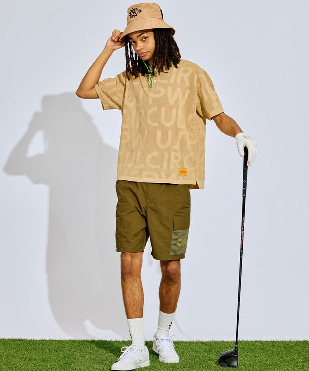 PW CIRCULUS 【手洗い可能】【UNISEX】ニットメッシュポロ ゴルフ ベージュ系