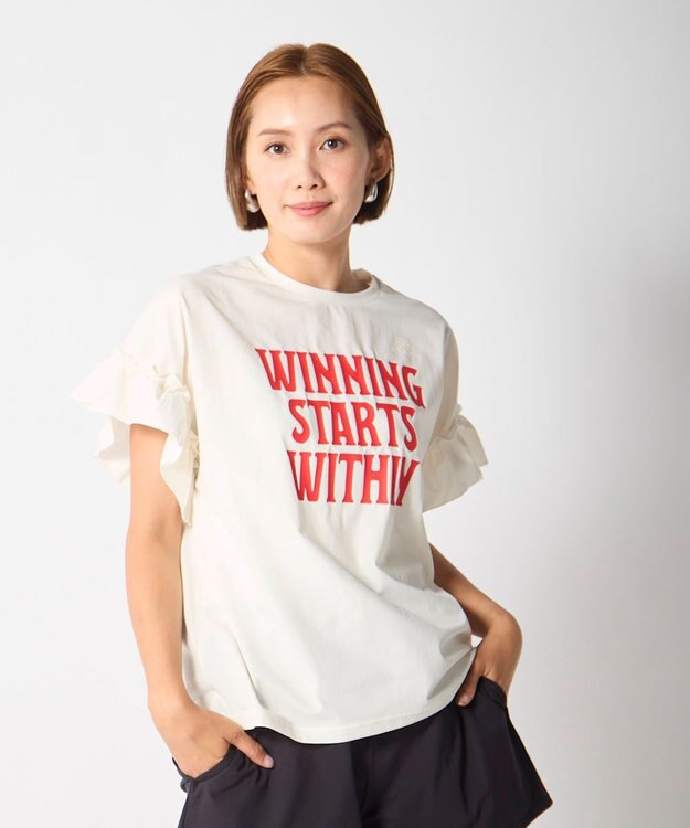 OP／FILA 【Kappa】フリル半袖Tシャツ オフホワイト