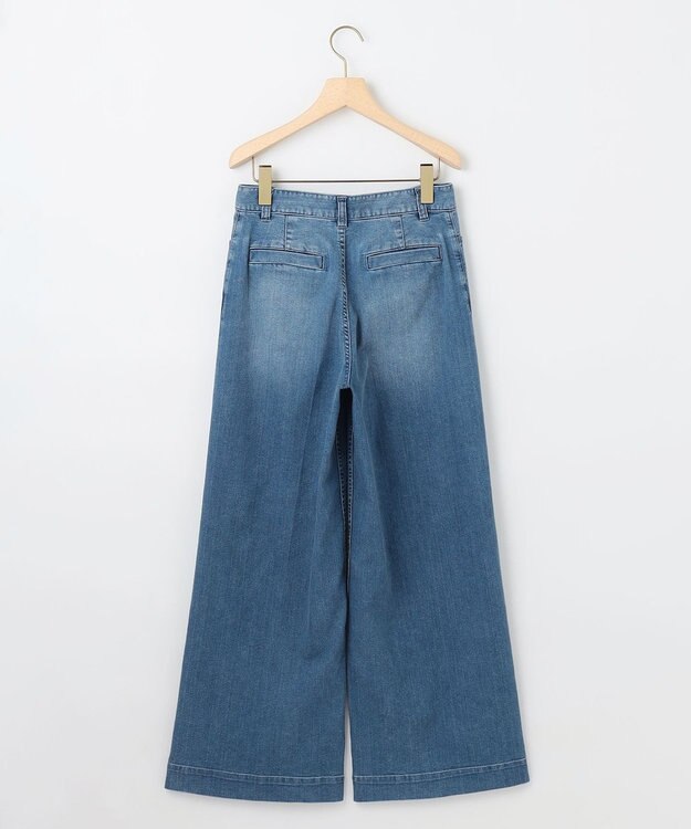 組曲 ワイドストレートデニム パンツ ユーズドブルー系