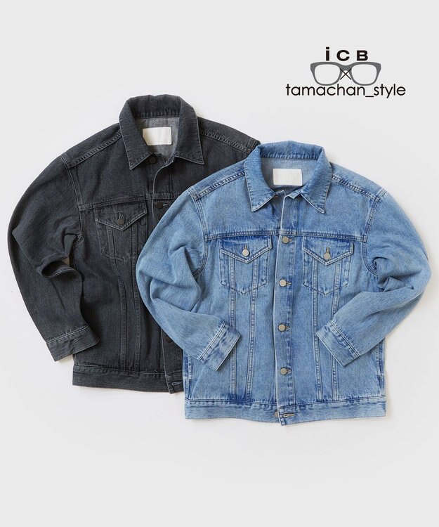 ICB L 【ICB×tamachan_style コラボ】 Gジャン ブルー系