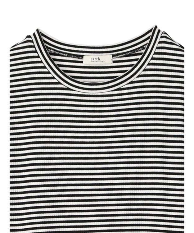 earth music&ecology ショートスリーブドッキングワンピース Border