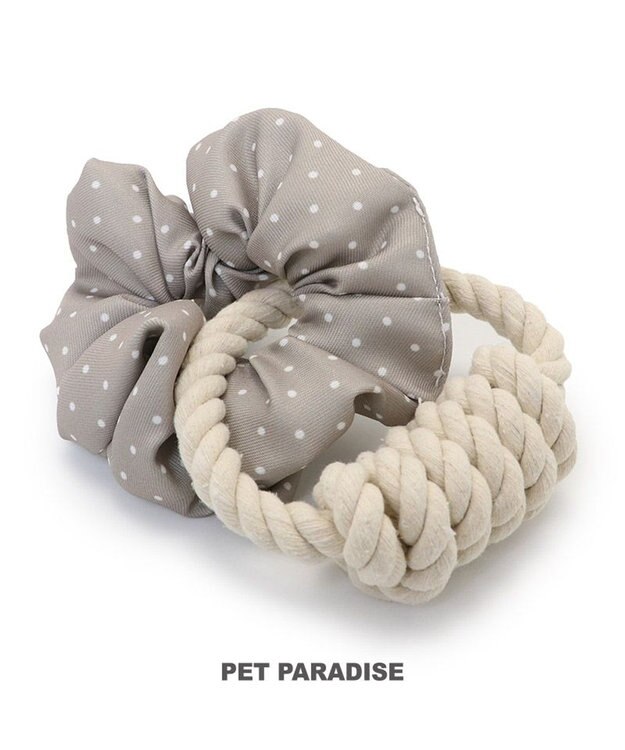 PET PARADISE ペットパラダイス 引っ張り シュシュ トイ  《 花柄 / ドット柄 》 水玉