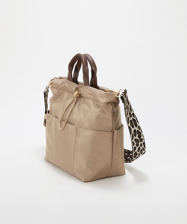 TOPKAPI 【TREASURE TOPKAPI】ナイロン パターンベルト付き 2way トートバッグ / 8ポケット ベージュ