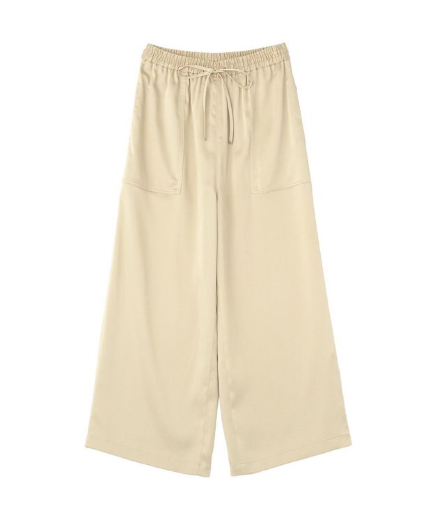AMERICAN HOLIC 【マルチ機能】サテンベイカーパンツ Light Beige